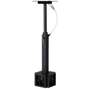 Dayton Audio QS204PB 4-Way Pole Mount Speaker Bracket for QS204-4 Quadrant Speakers - Black